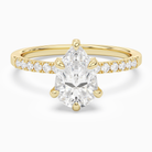 Pear Hidden Halo Accent Petite Pavé in 14K Yellow Gold main white