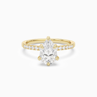 Pear Hidden Halo Accent Petite Pavé in 18K Yellow Gold main white