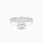 Pear Hidden Halo Accent Petite Pavé in Platinum main white