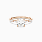 Round Hidden Halo Accent Petite Pavé in 14K Rose Gold main white
