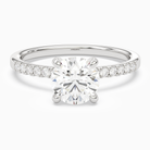 Round Hidden Halo Accent Petite Pavé in 14K White Gold main white