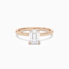 Emerald Hidden Halo Accent Plain in 14K Rose Gold main white