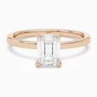Emerald Hidden Halo Accent Plain in 14K Rose Gold main white