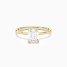 Emerald Hidden Halo Accent Plain in 18K Yellow Gold main white