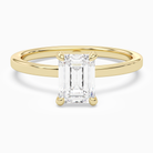 Emerald Hidden Halo Accent Plain in 18K Yellow Gold main white