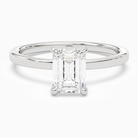 Emerald Hidden Halo Accent Plain in Platinum main white
