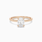Oval Hidden Halo Accent Plain in 14K Rose Gold main white