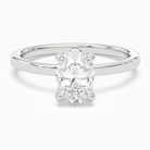 Oval Hidden Halo Accent Plain in 18K White Gold main white
