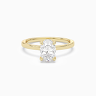 Oval Hidden Halo Accent Plain in 18K Yellow Gold main white