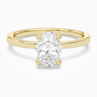 Oval Hidden Halo Accent Plain in 18K Yellow Gold main white