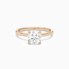 Round Hidden Halo Accent Plain in 14K Rose Gold main white