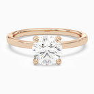 Round Hidden Halo Accent Plain in 14K Rose Gold main white