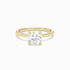 Round Hidden Halo Accent Plain in 14K Yellow Gold main white