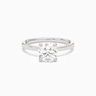 Round Hidden Halo Accent Plain in Platinum main white