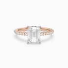 Emerald Classic Basket Pavé Solitaire in 14K Rose Gold main white