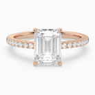 Emerald Classic Basket Pavé Solitaire in 14K Rose Gold main white