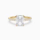 Emerald Classic Basket Pavé Solitaire in 14K Yellow Gold main white