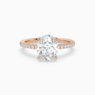 Oval Classic Basket Pavé Solitaire in 14K Rose Gold main white