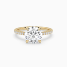 Round Classic Basket Pavé Solitaire in 18K Yellow Gold main white