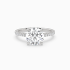 Round Classic Basket Pavé Solitaire in Platinum main white