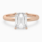 Emerald Classic Basket Plain Solitaire in 14K Rose Gold main white