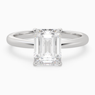 Emerald Classic Basket Plain Solitaire in Platinum main white