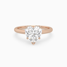 Heart Classic Basket Plain Solitaire in 14K Rose Gold main white
