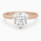 Heart Classic Basket Plain Solitaire in 14K Rose Gold main white