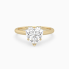 Heart Classic Basket Plain Solitaire in 14K Yellow Gold main white