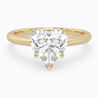 Heart Classic Basket Plain Solitaire in 18K Yellow Gold main white