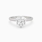 Heart Classic Basket Plain Solitaire in Platinum main white