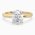 Oval Classic Basket Plain Solitaire in 18K Yellow Gold main white