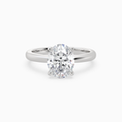 Oval Classic Basket Plain Solitaire in Platinum main white