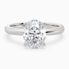 Oval Classic Basket Plain Solitaire in Platinum main white