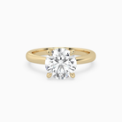 Round Classic Basket Plain Solitaire in 14K Yellow Gold main white