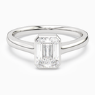 Emerald Medium Tapered Bezel Solitaire in 18K White Gold main white