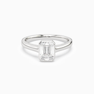 Emerald Medium Tapered Bezel Solitaire in Platinum main white