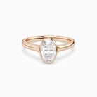Oval Medium Tapered Bezel Solitaire in 14K Rose Gold main white