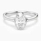 Oval Medium Tapered Bezel Solitaire in 14K White Gold main white