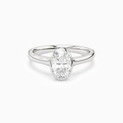 Oval Medium Tapered Bezel Solitaire in 18K White Gold main white