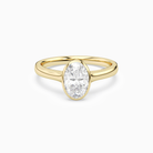 Oval Medium Tapered Bezel Solitaire in 18K Yellow Gold main white