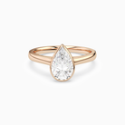 Pear Medium Tapered Bezel Solitaire in 14K Rose Gold main white