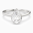 Pear Medium Tapered Bezel Solitaire in 14K White Gold main white