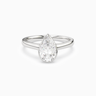 Pear Medium Tapered Bezel Solitaire in Platinum main white