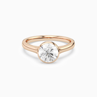 Round Medium Tapered Bezel Solitaire in 14K Rose Gold main white