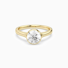 Round Medium Tapered Bezel Solitaire in 14K Yellow Gold main white