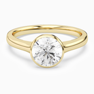 Round Medium Tapered Bezel Solitaire in 14K Yellow Gold main white