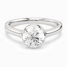 Round Medium Tapered Bezel Solitaire in Platinum main white
