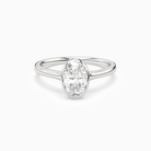 Oval Slim Tapered Bezel Solitaire in Platinum main white