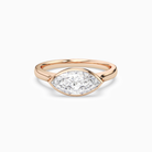 Marquise East-West Bezel Solitaire in 14K Rose Gold main white